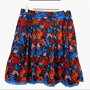 J. Crew colorful ribbon edged floral print midi skirt | size 4